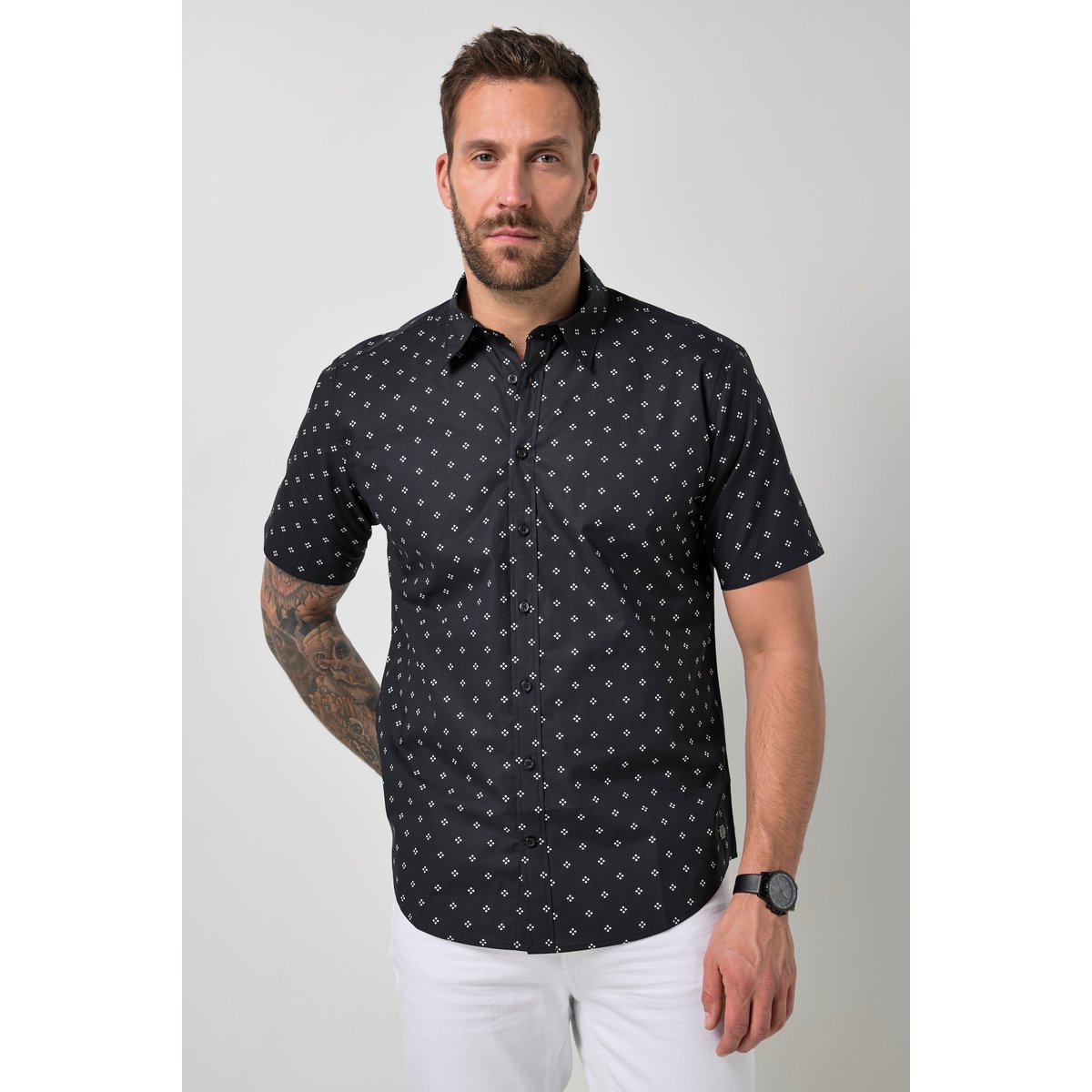 Chemise JP 1880 imprimé all-over noir, JP1880