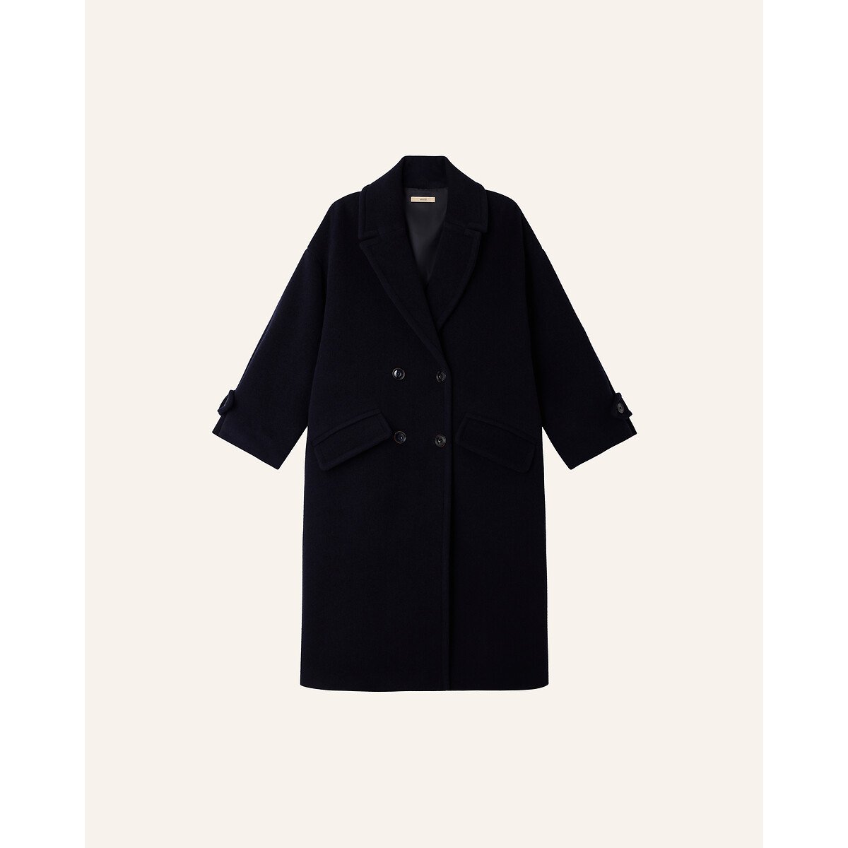 Mia wool blend double-breasted coat navy, SESSUN