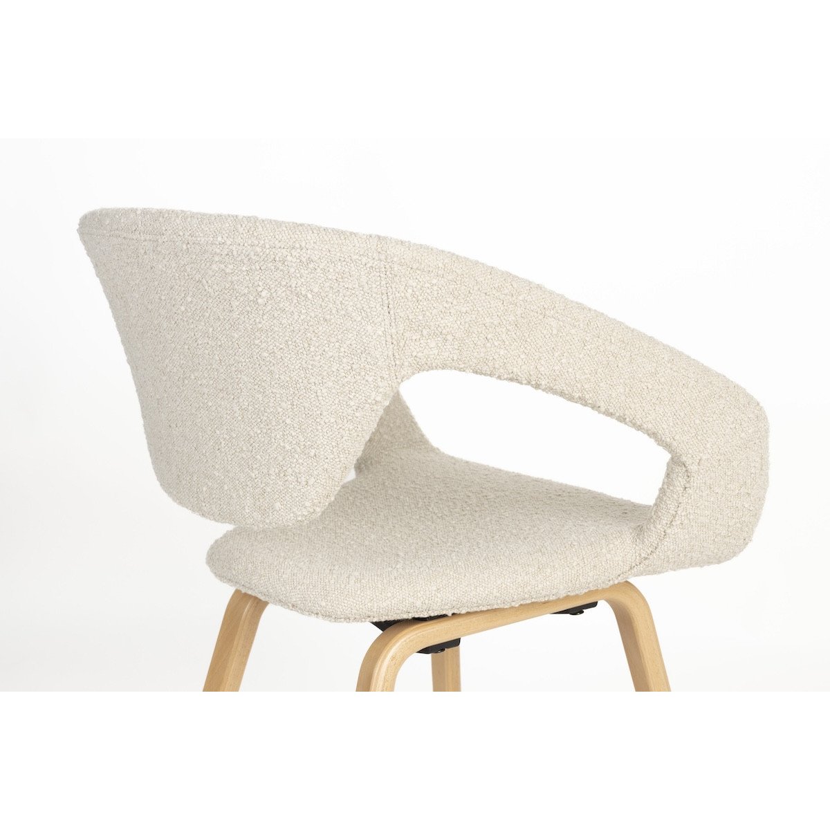 Lot de 2 chaises en tissu bouclé - FLEXBACK blanc, ZUIVER