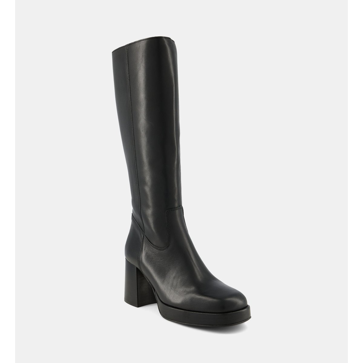 Bottes à plateforme cora cuir noir, GALERIES LAFAYETTE