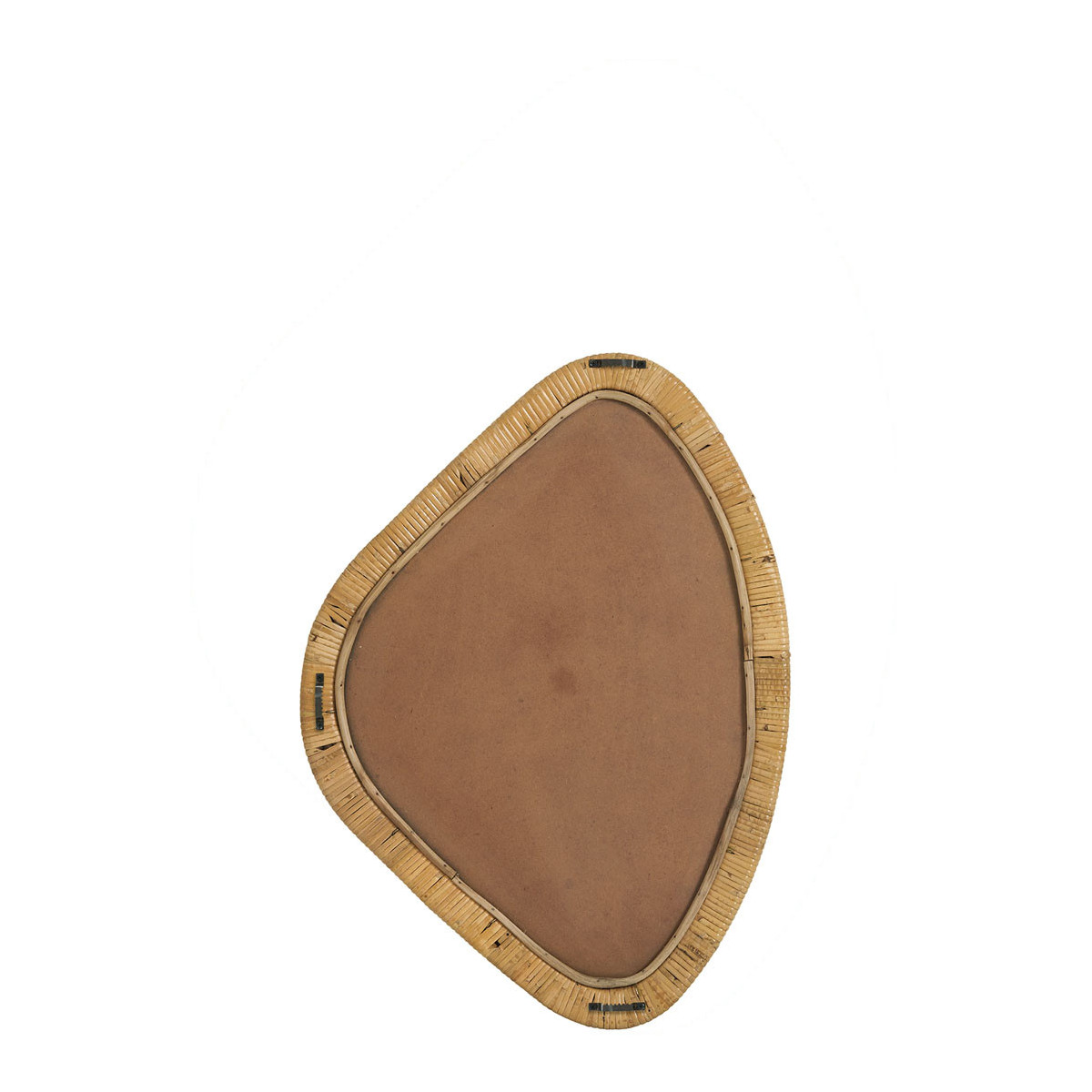 Miroir rotin et métal finition laiton 40x3x46 naturel, BLANC D’IVOIRE