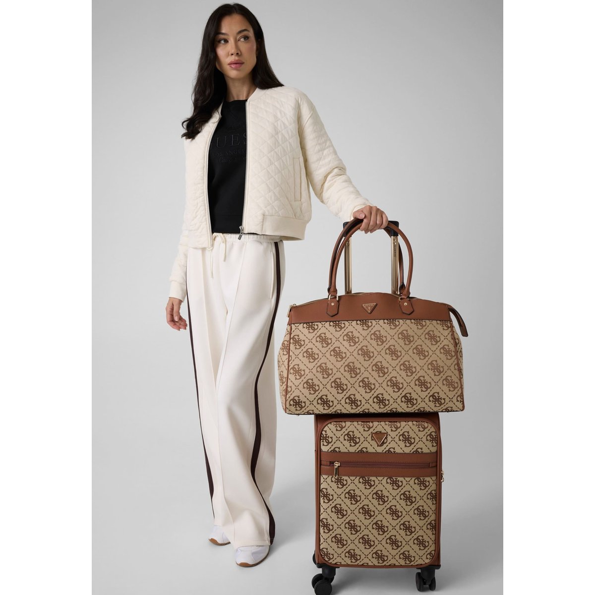 Trolley Avec Logo Audrey marron multi, GUESS