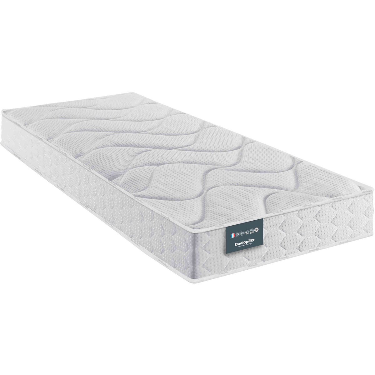 Matelas mousse ferme Aérial, 18cm TULIPE blanc, DUNLOPILLO