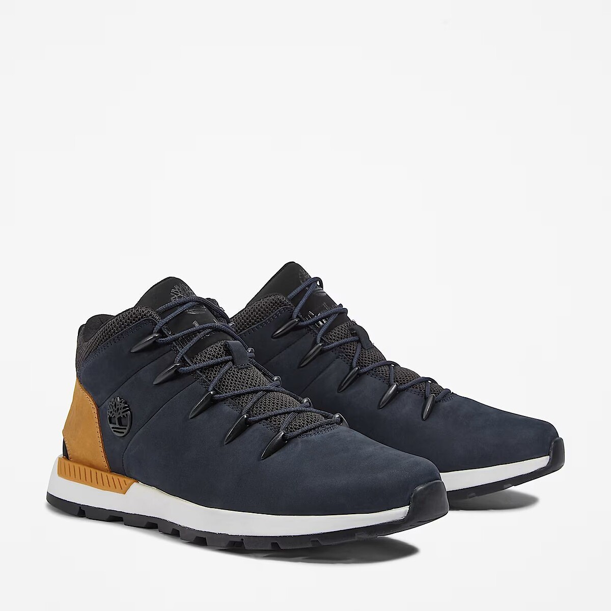Scarpe da ginnastica alte Sprint Trekker Mid Lace in pelle blu marino, TIMBERLAND