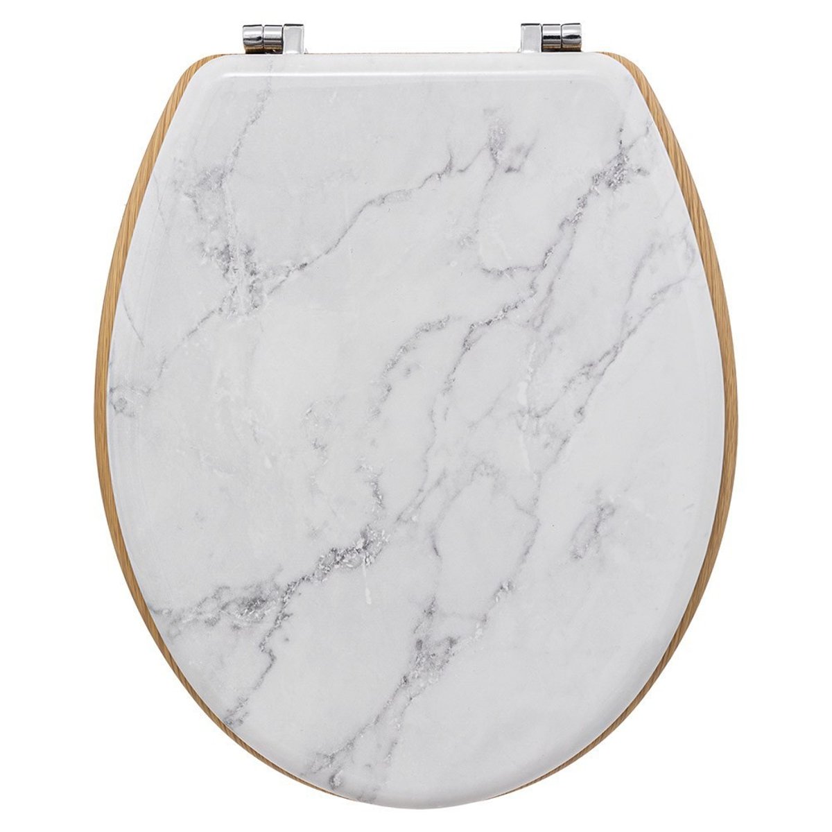 Abattant WC bois zinc Lea blanc, ATMOSPHERA