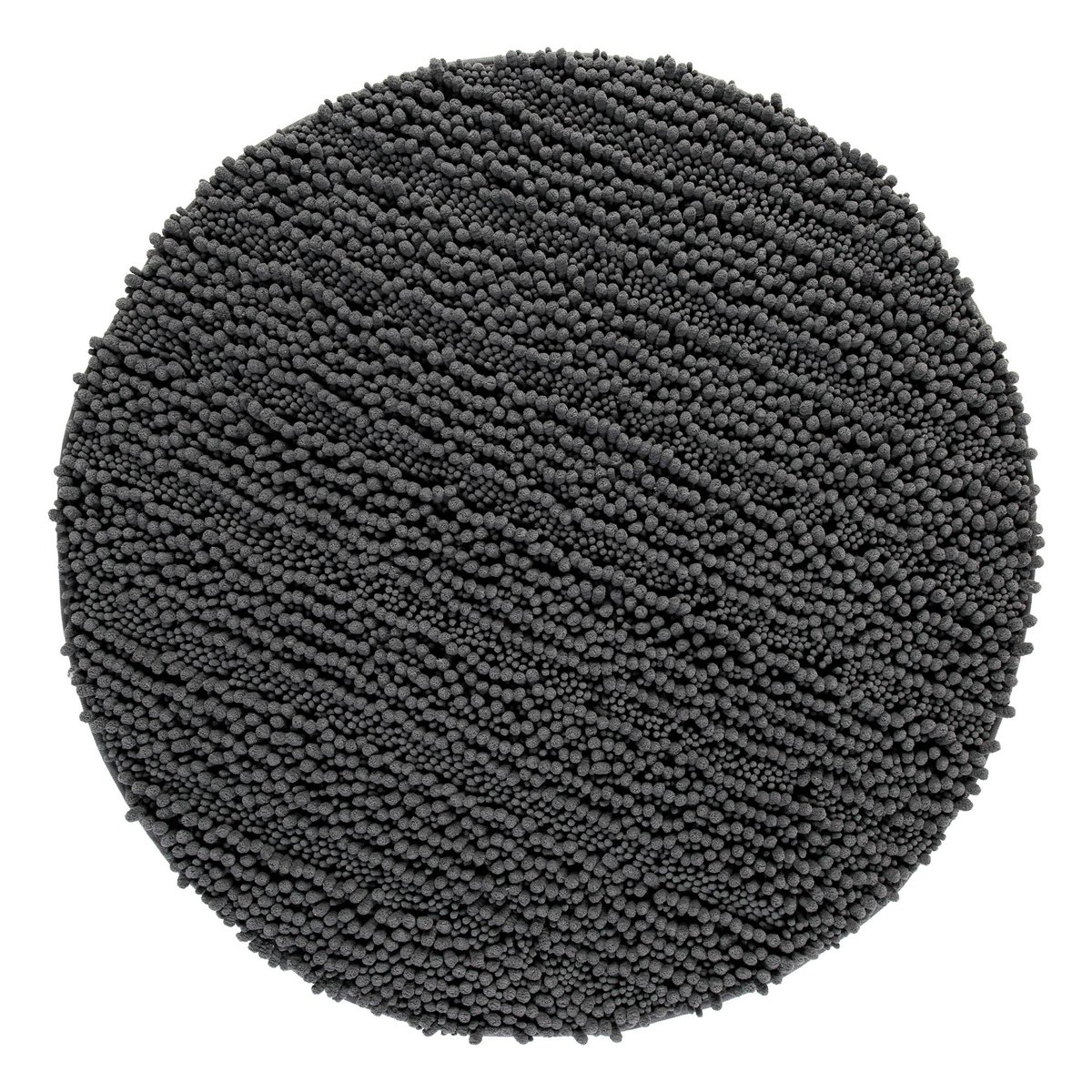 Tapis bain rond en chenille, antidérapant ,  Benno gris, WECON HOME