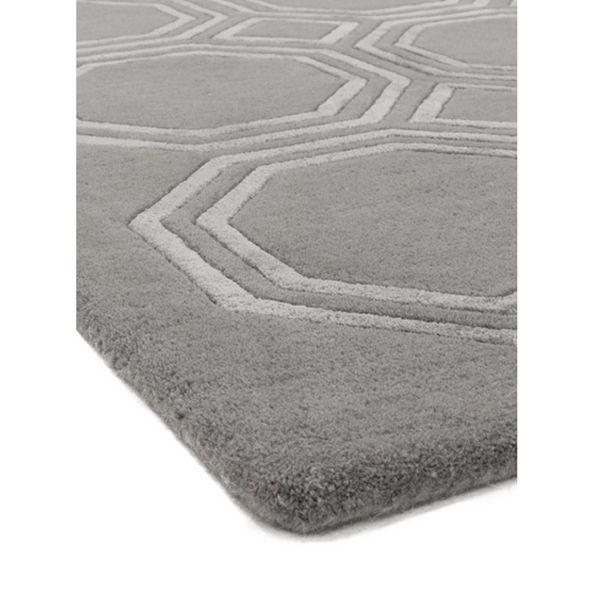Tapis salon et chambre moderne tissé main NAVEL argent, NOVATREND