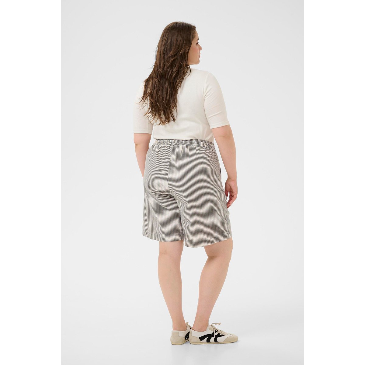 Shorts casual bleu/blanc rayures midnight/white stripe, KAFFE CURVE