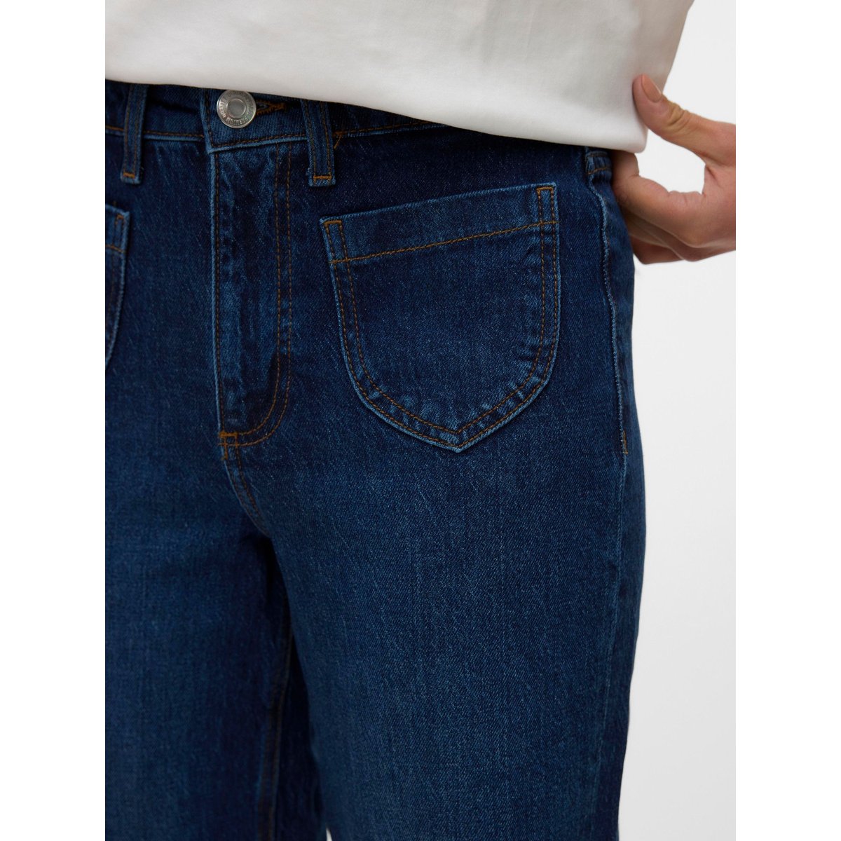 Jean À Coupe Large dark blue denim, VERO MODA
