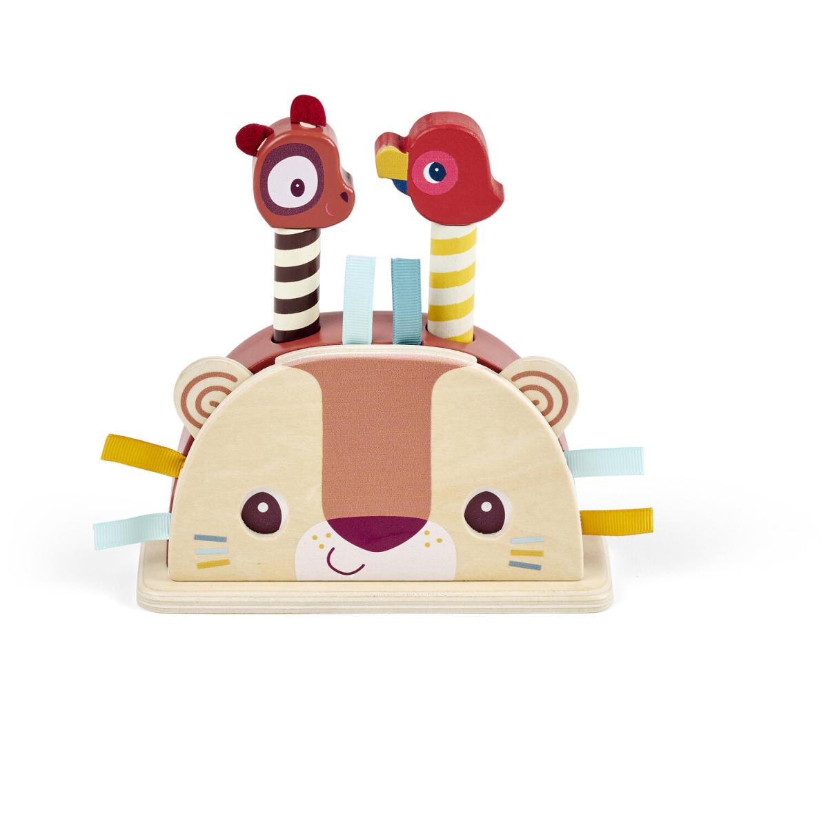 Pop Up en bois Jack et les animaux de la jungle couleur unique, LILLIPUTIENS