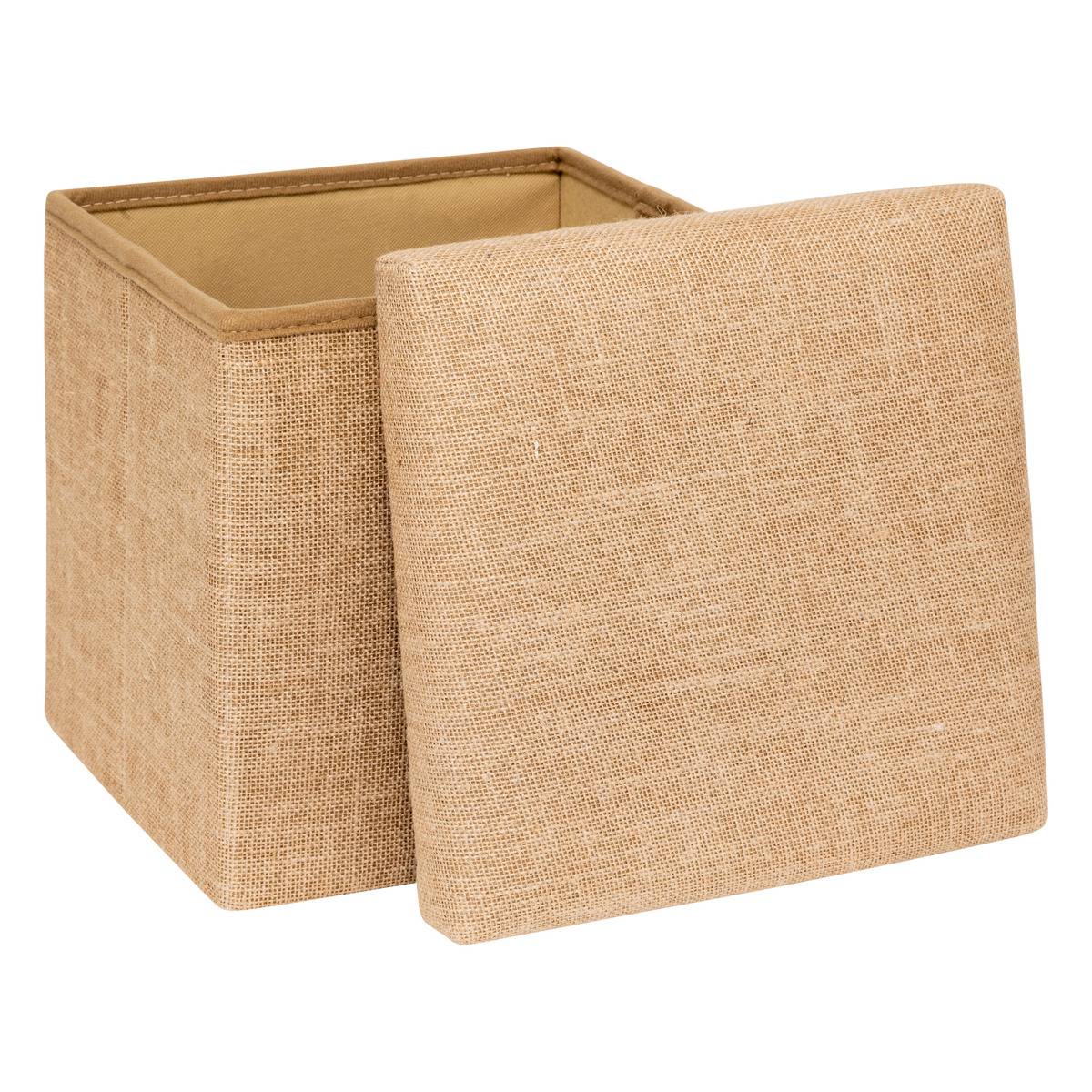 Pouf de rangement en toile de jute MIX'N MODUL beige, 5FIVE SIMPLY SMART
