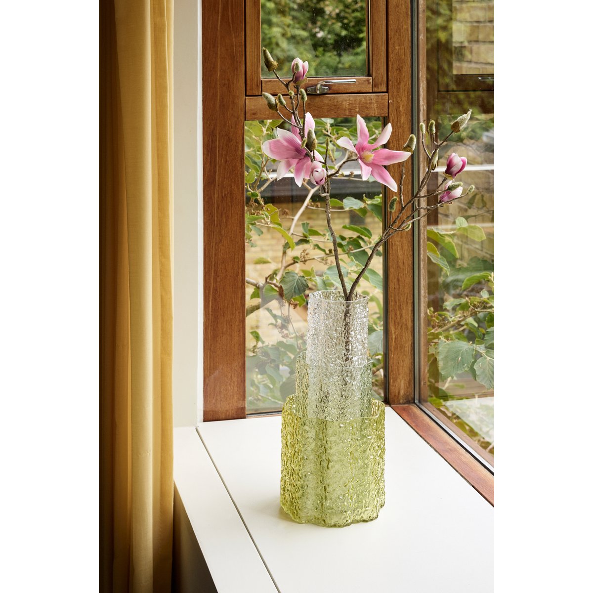 Vase en verre TRIPLE vert/transparent, HUBSCH