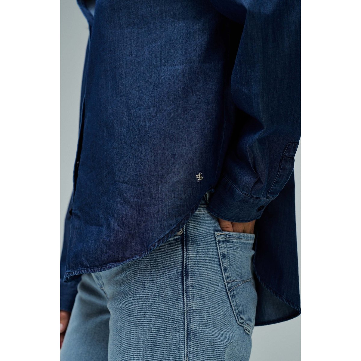 LIGHTDENIM BASIC SHIRT bleu denim, SALSA JEANS