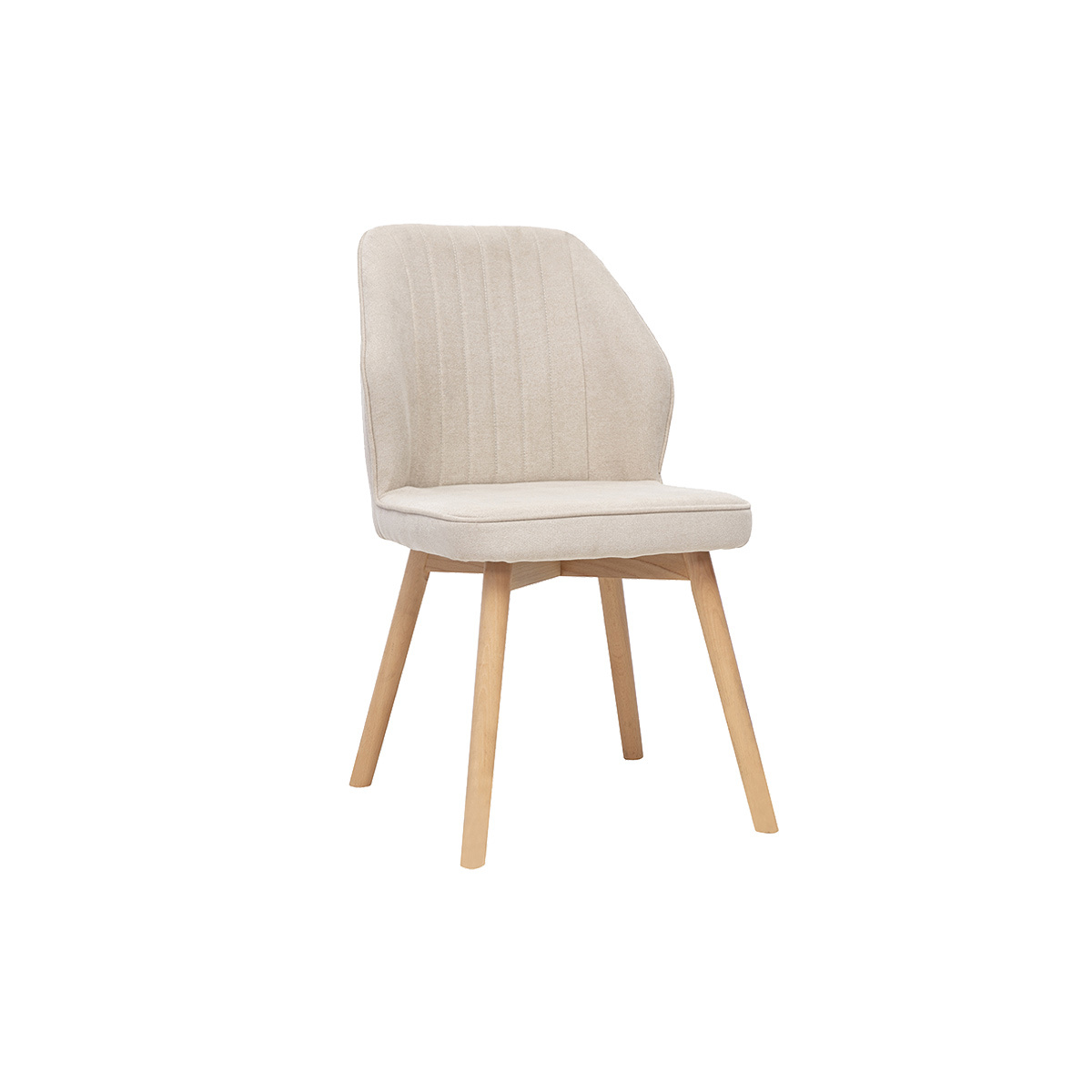 Chaises design en tissu effet velours (lot de 2) FANETTE beige naturel, MILIBOO