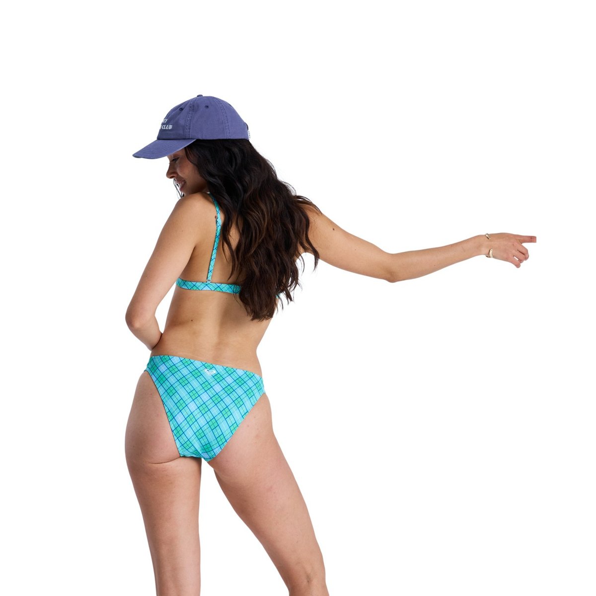 Bas de maillot de bain culotte bikini PRINTED ESSENTIALS CLASSIC. vert katydid as if plaid, ROXY