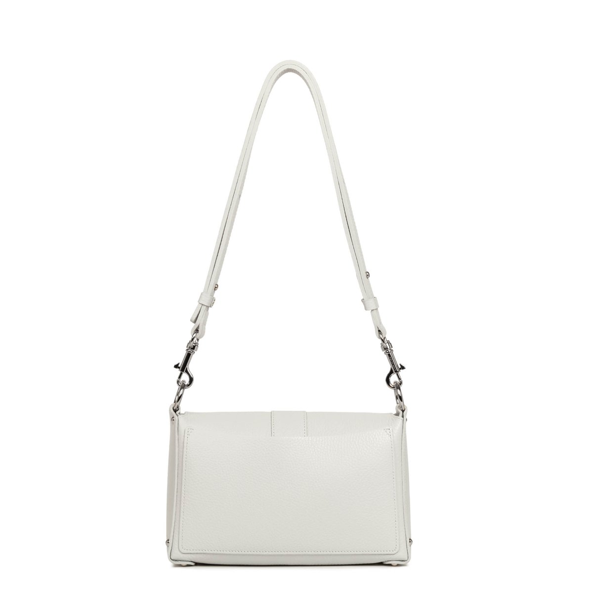 Sac à main à bandoulière en cuir Foulonné double gris clair - in - argent, LANCASTER