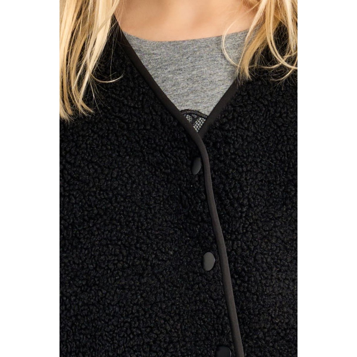 Veste sans manches, imitation mouton noir, MOLLY BRACKEN GIRL