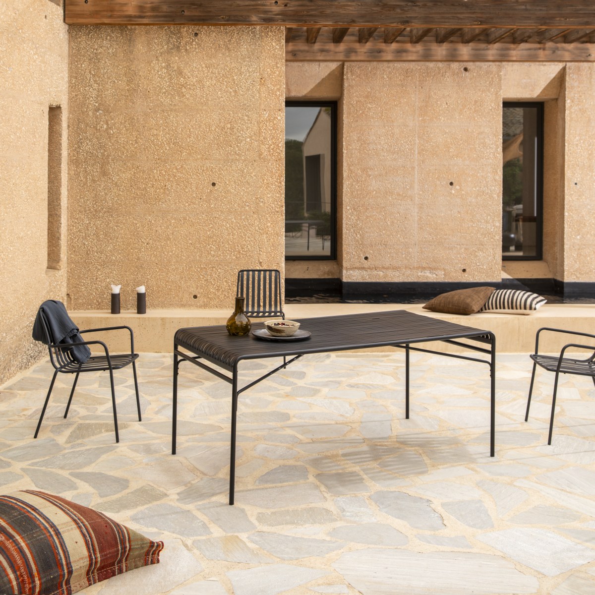 Table de jardin en Métal, GABY noir, TIKAMOON