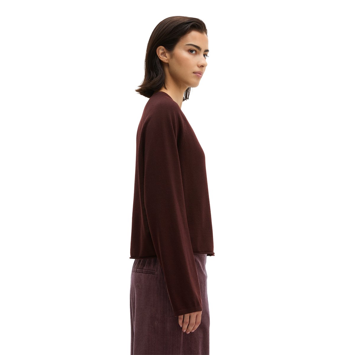 Cardigan relaxed en laine mérinos douce rouge, MARC O'POLO
