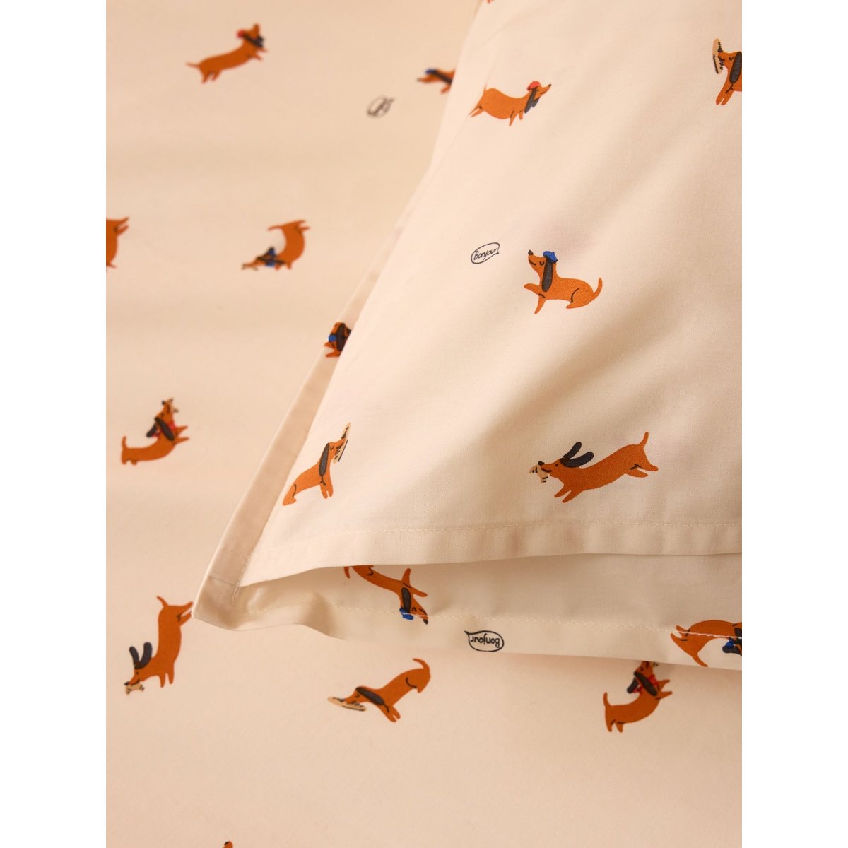 Taie d'oreiller percale de coton "Loki" chocolat, CYRILLUS