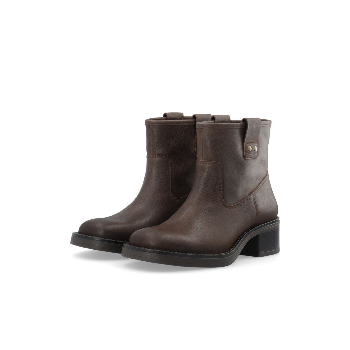 Bottes En Cuir brown, BIANCO