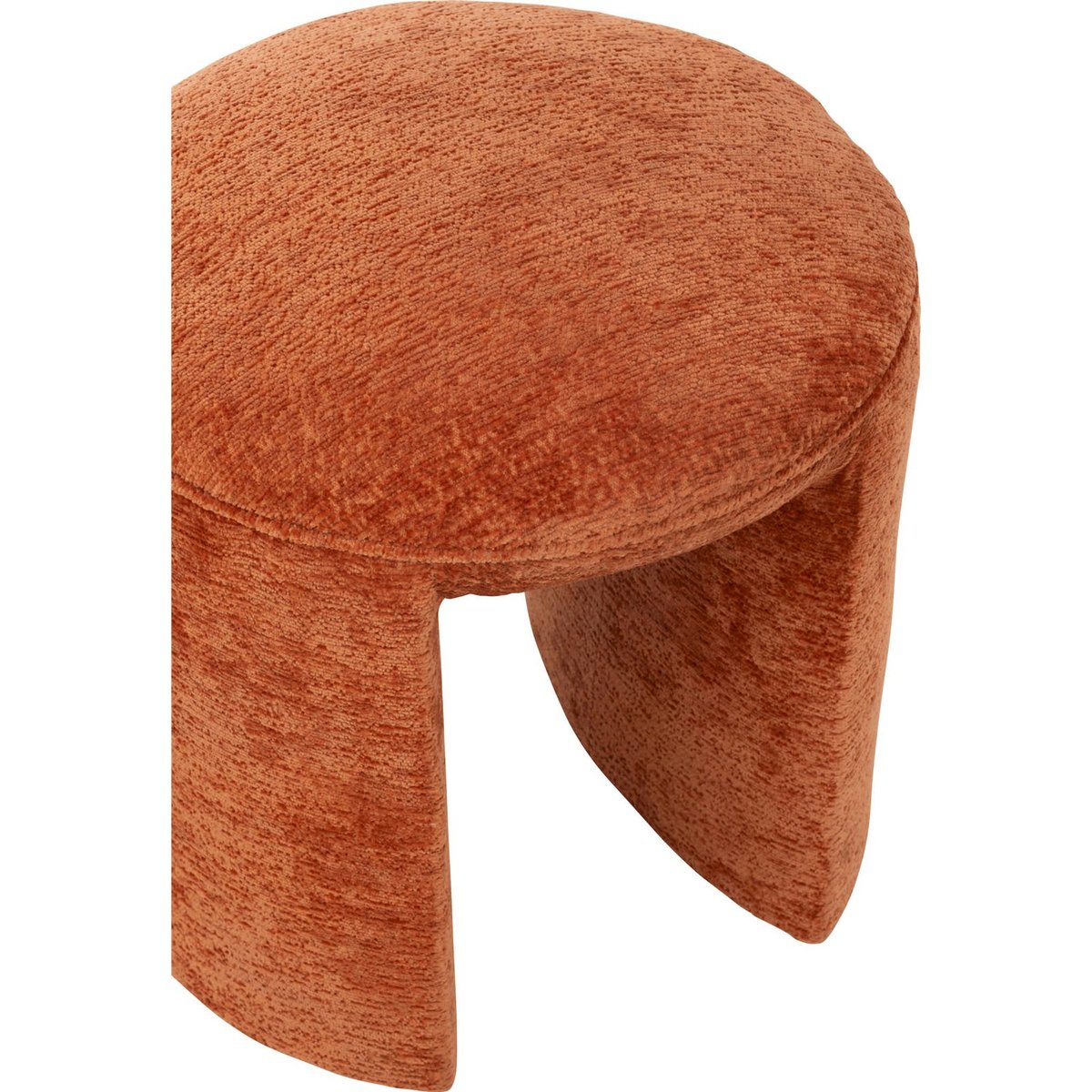 Tabouret rond en tissu pour salon orange rouille chaleureux, RECOLLECTION