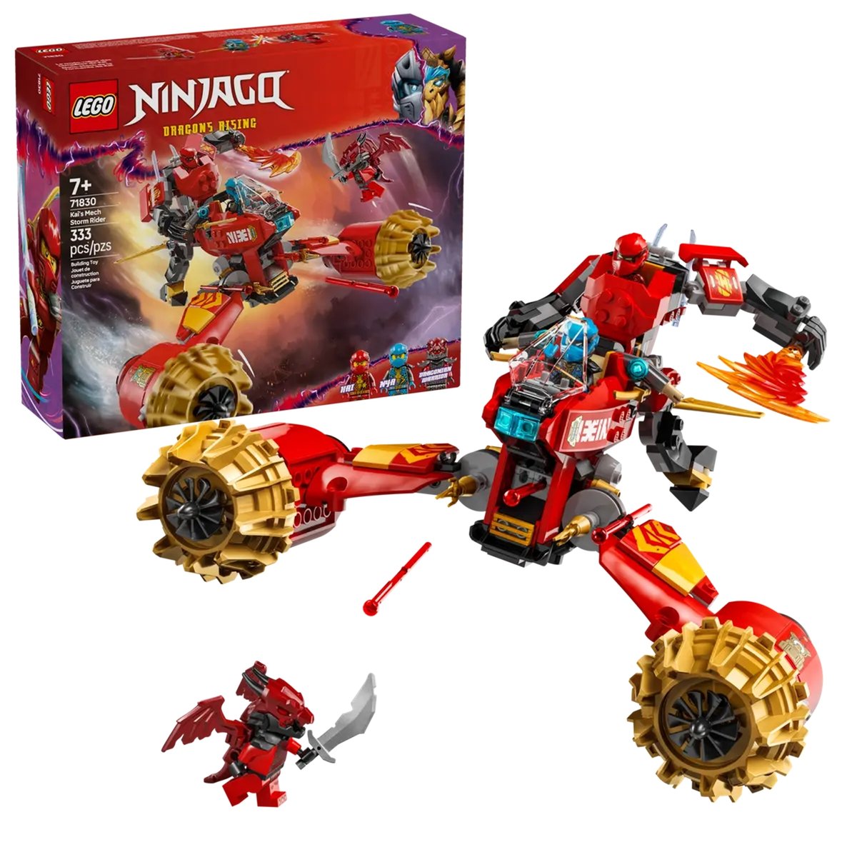 La moto tempête du robot de Kai multicolore, LEGO