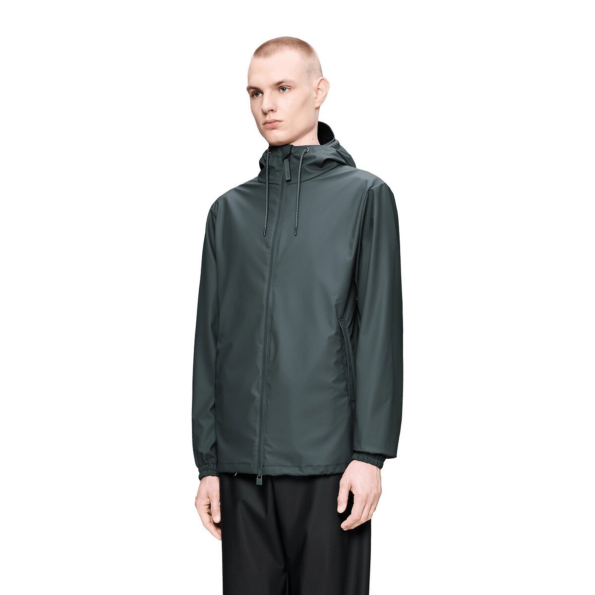 Coupe-vent droit à capuche unisexe STORM BREAKER gris foncé, RAINS