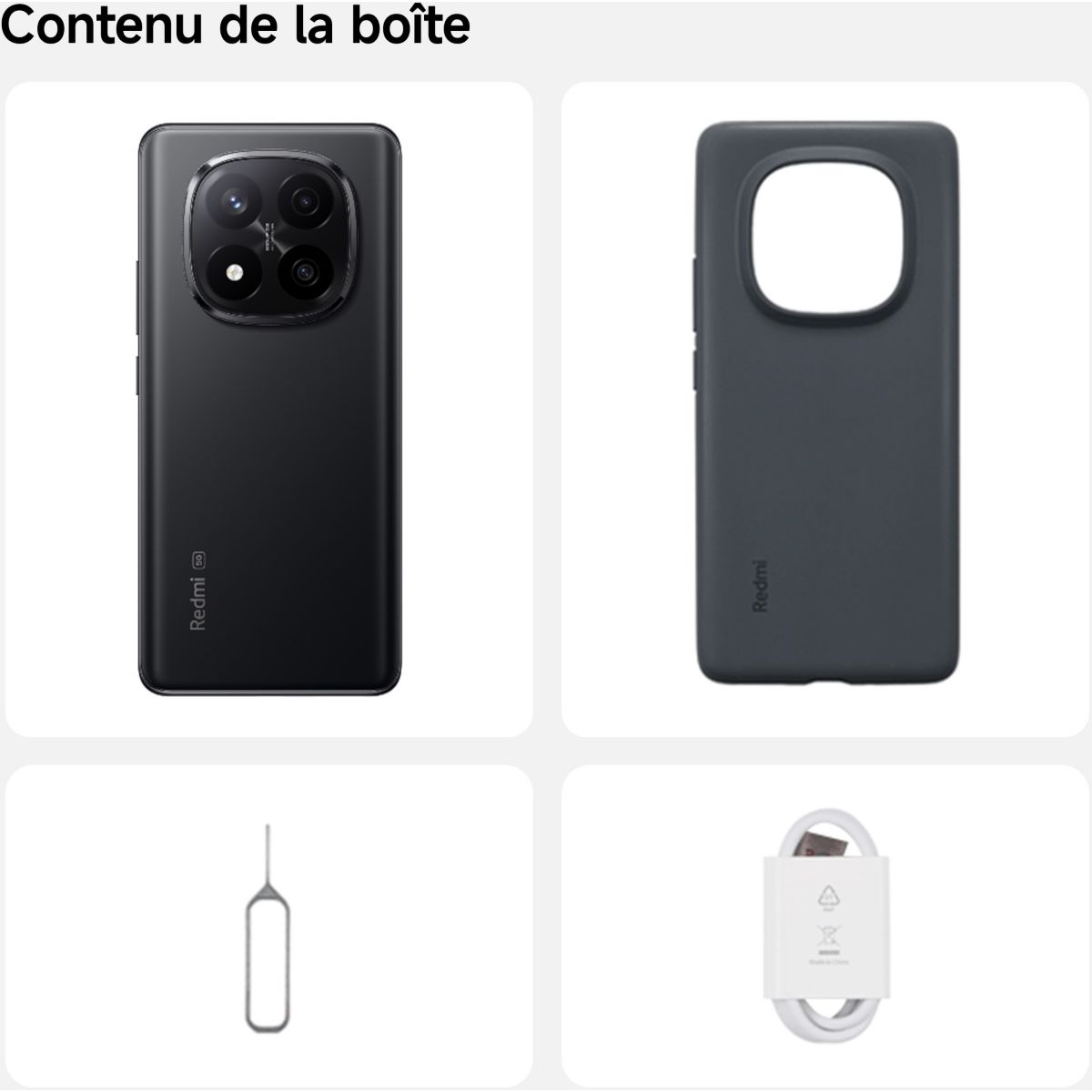 Smartphone Redmi Note 14 Pro+ Noir 256Go 5G couleur unique, XIAOMI