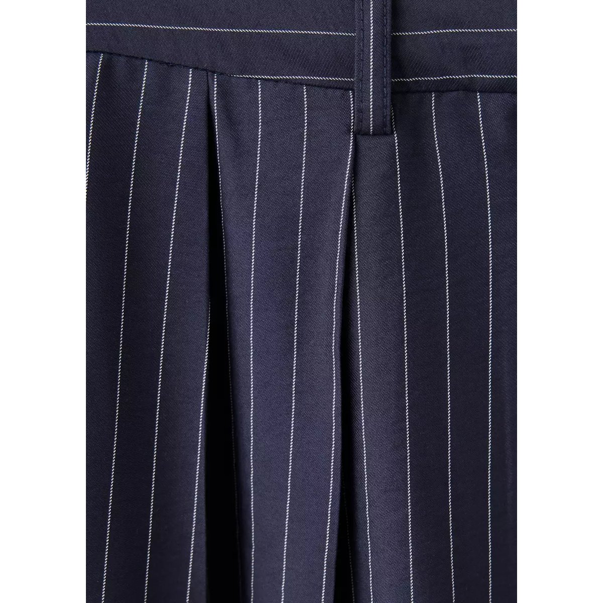 Pantalon wide leg à rayures tennis en contraste bleu marine, MANGO