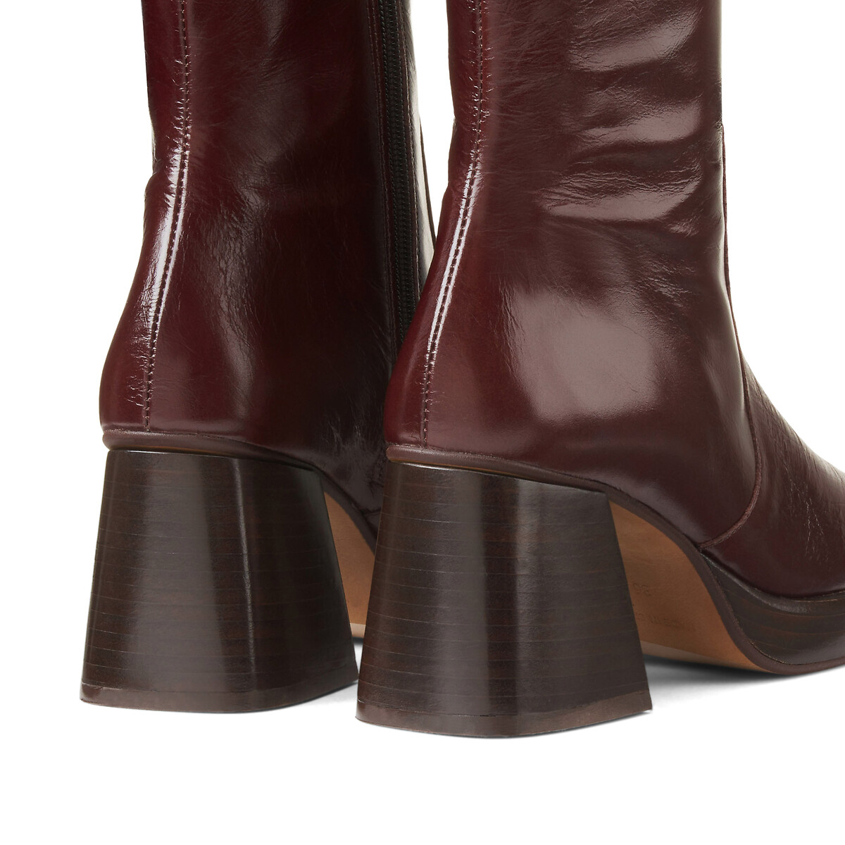 Bottines en cuir brillant Brigand chocolat, JONAK