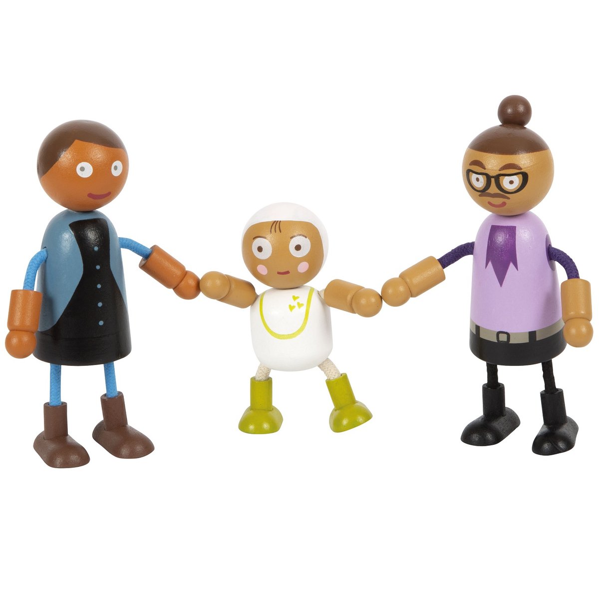 Famille de poupées souples avec bébé beige, SMALL FOOT COMPANY