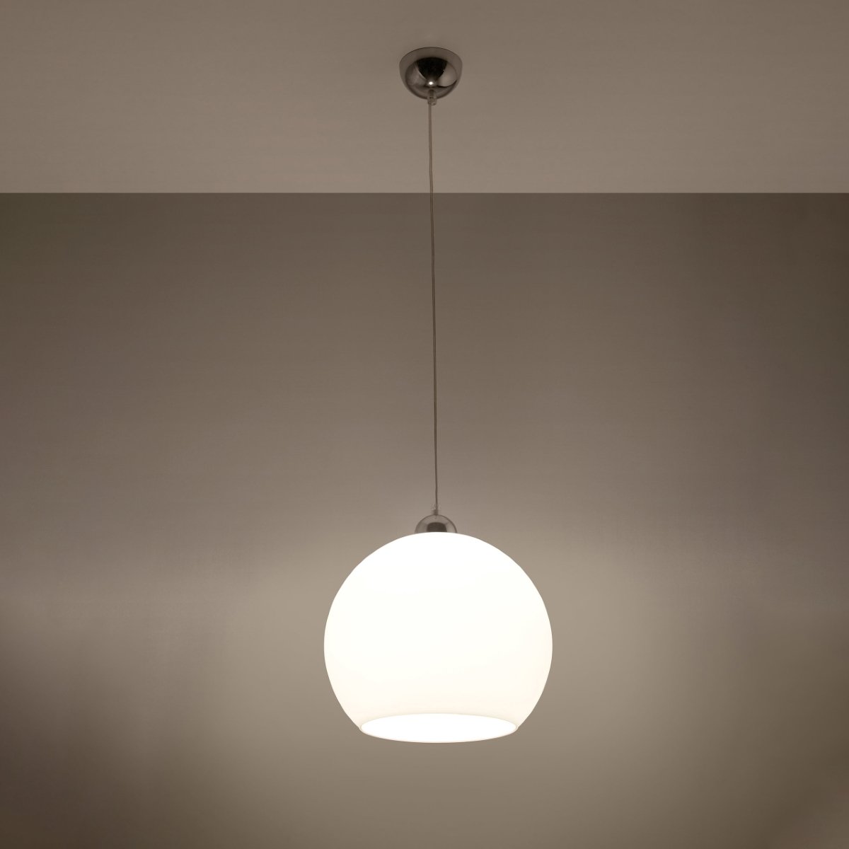 Suspension Acier Blanc E27 1 Ball blanc, EDEN