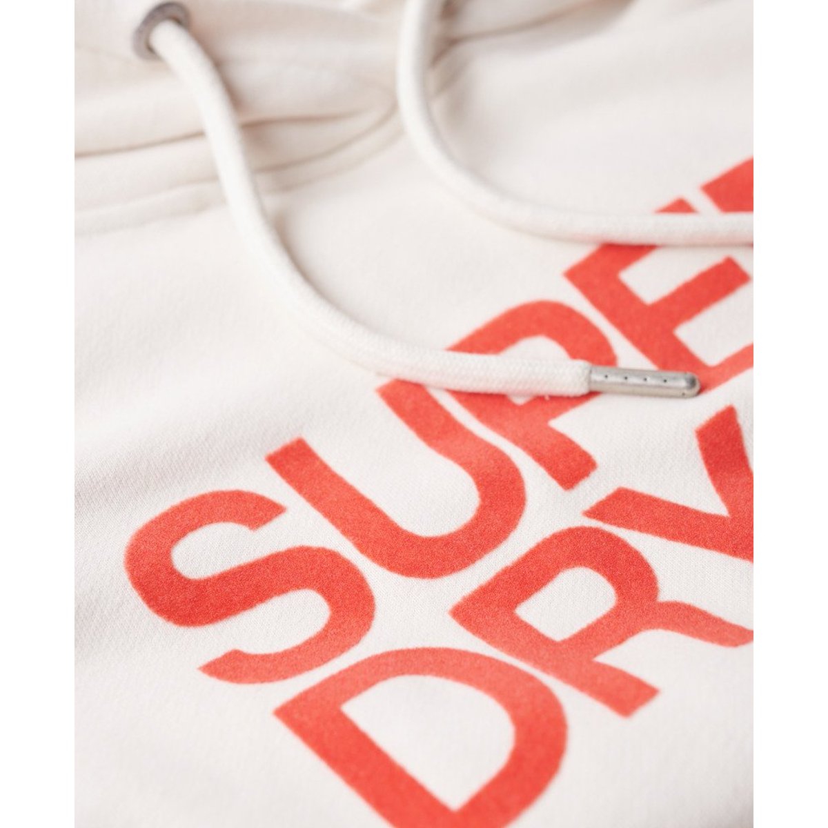 Sweat à capuche droit à logo Sportswear riz blanc, SUPERDRY
