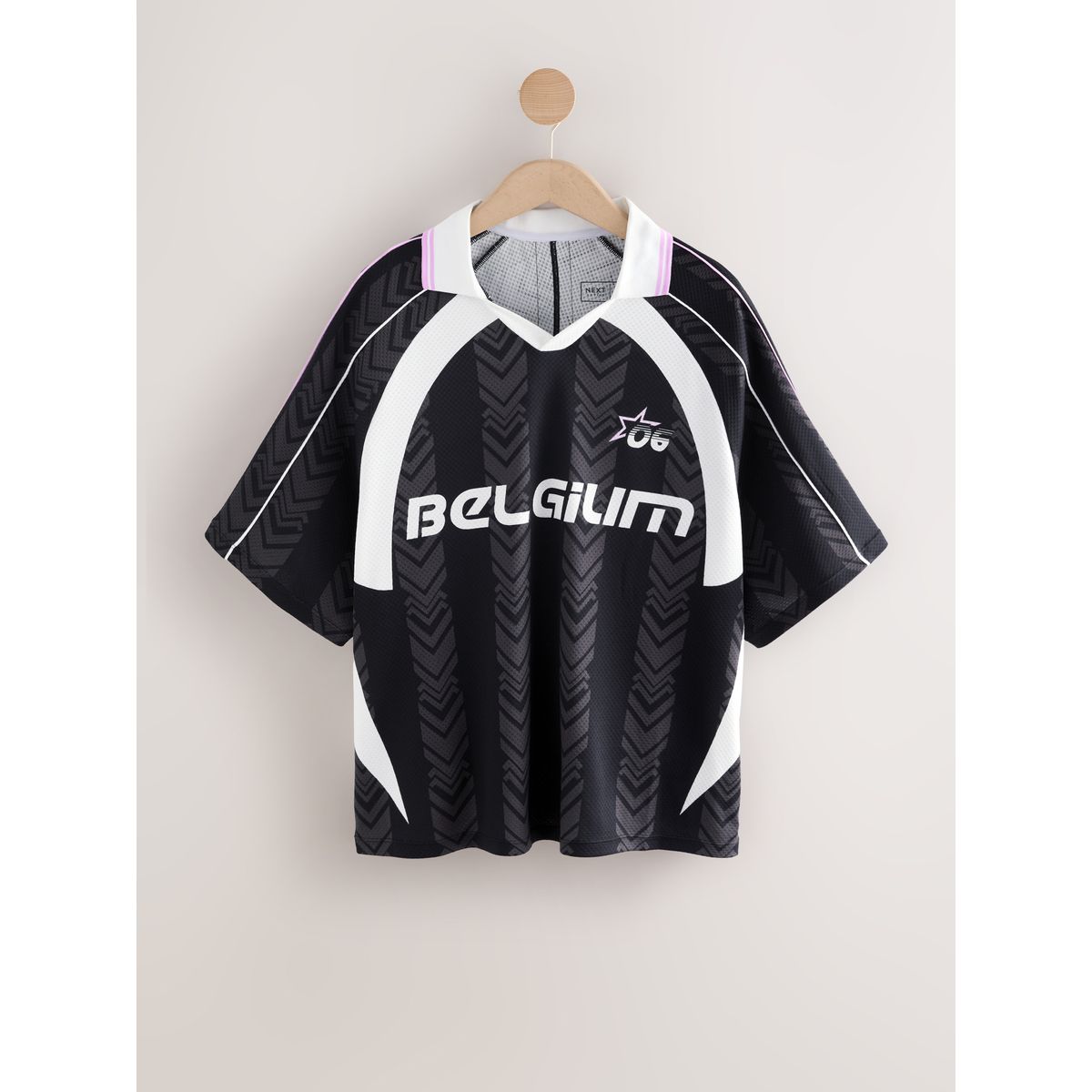 T-shirt de football rétro noir/blanc, NEXT