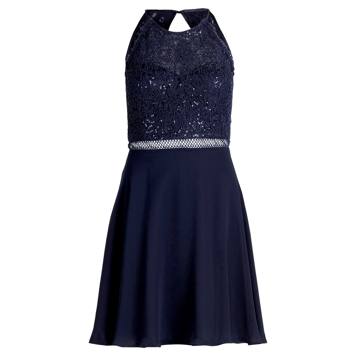 Robe de cocktail en dentelle night sky, VERA MONT