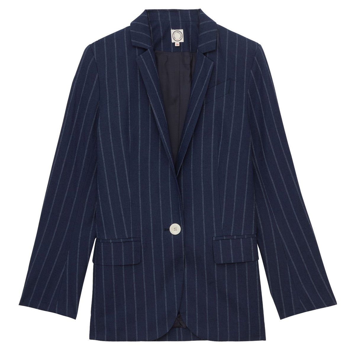 Veste Bruna en lin mélangé marine blue navy, INES DE LA FRESSANGE PARIS
