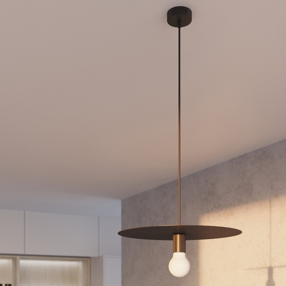 Suspension Acier Noir E27 1 Flavio noir, EDEN