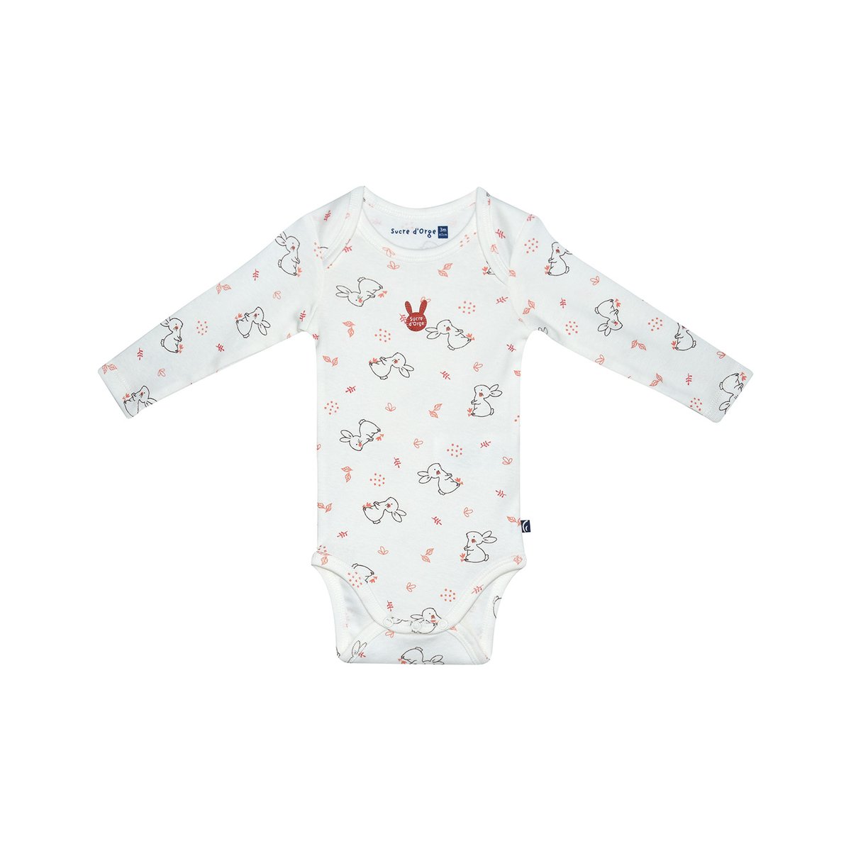 Lot de 2 bodies loman manches longues bebe beige, SUCRE D'ORGE