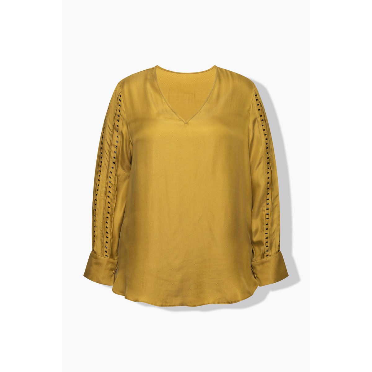 Chemisier en cupro vert olive, ULLA POPKEN