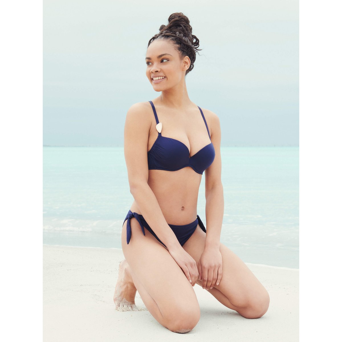 Haut maillot de bain push-up Okinawa bleu, LISCA