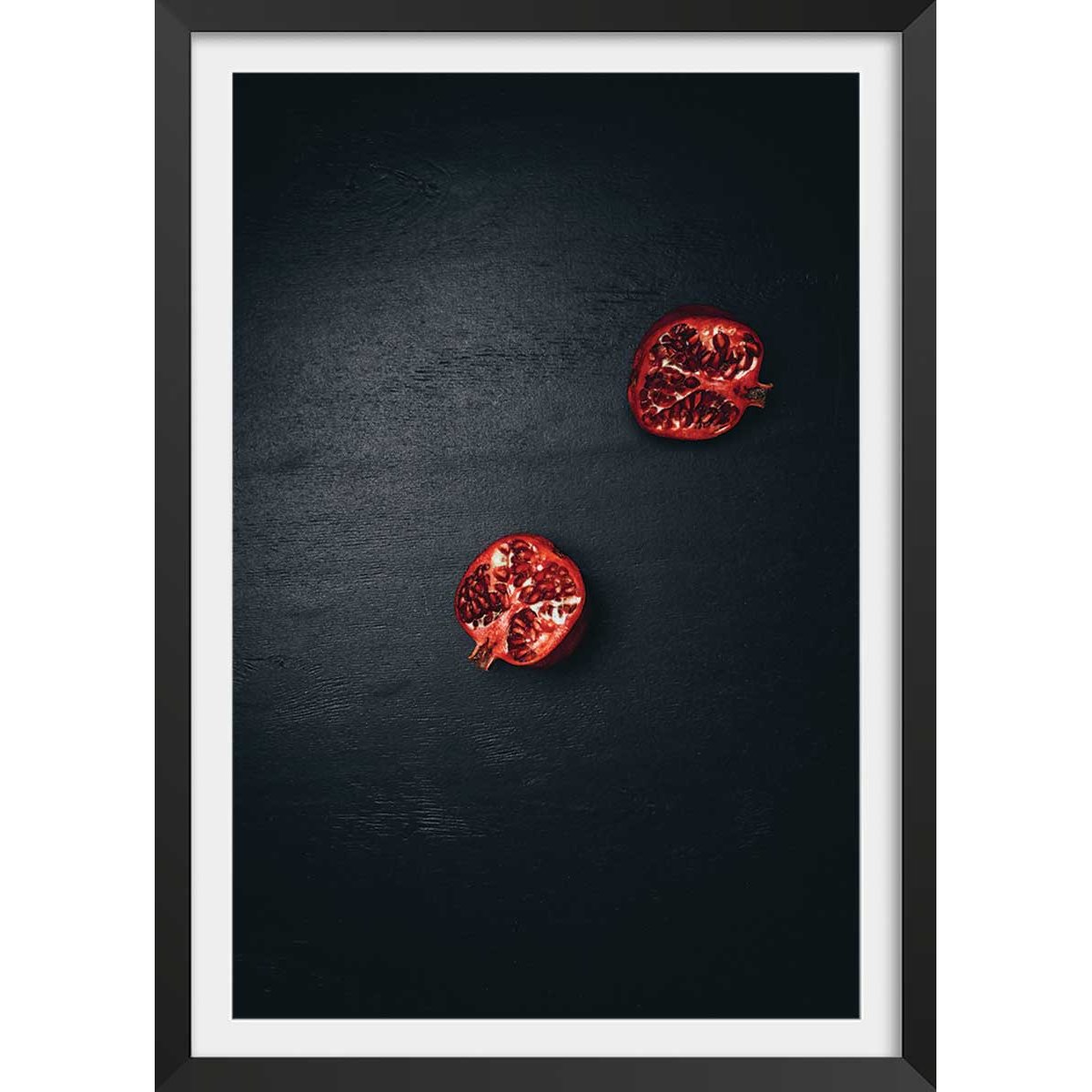 Affiche collection grenade coupée affiche + cadre en bois - noir, HEXOA
