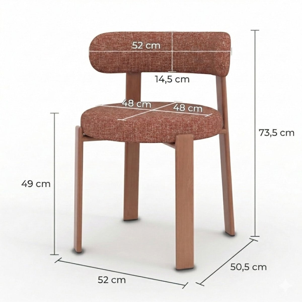 Lot de 2 chaises en tissu - AURA marron, MAISON PAVANE
