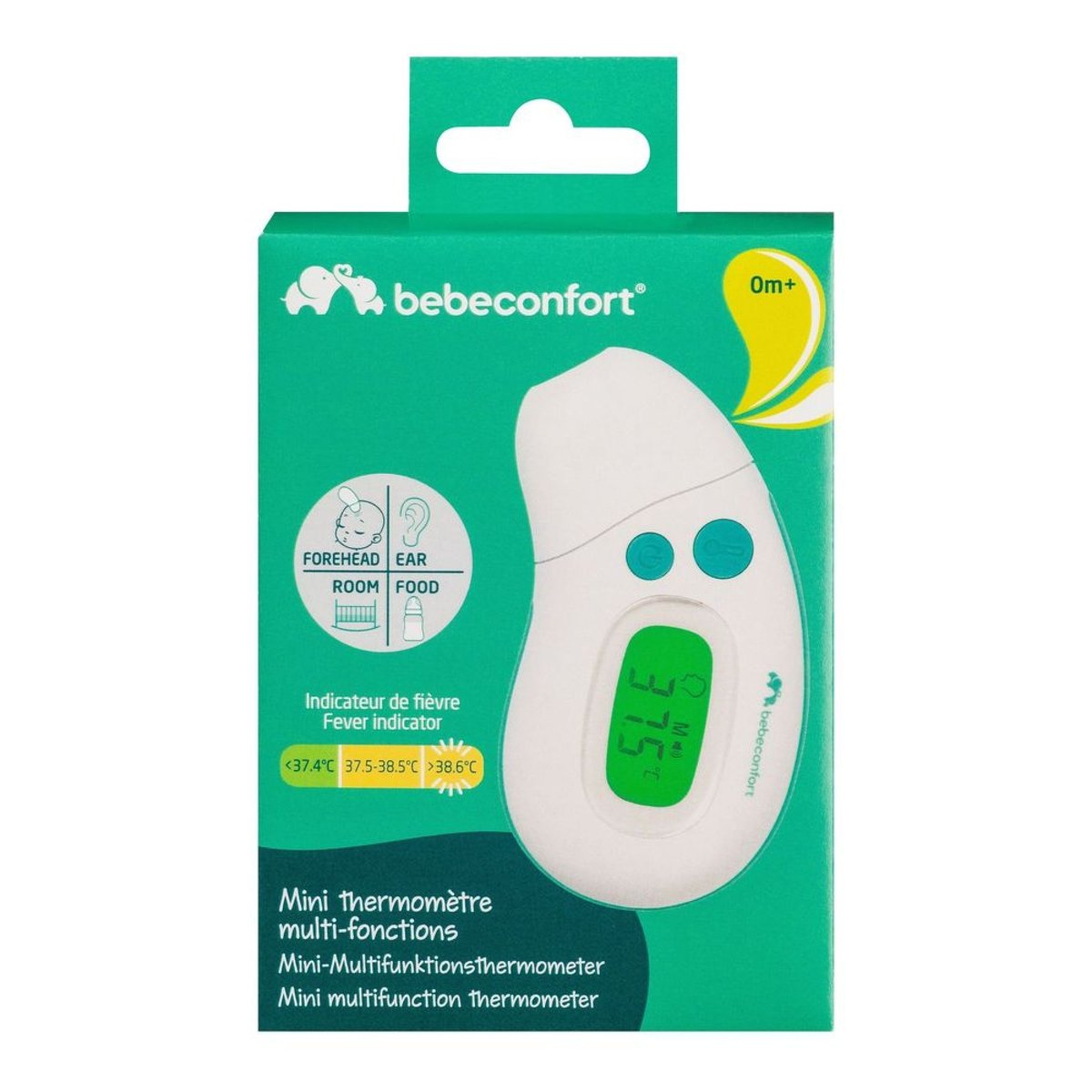 Mini thermomètre infrarouge multifonction couleur unique, BEBECONFORT