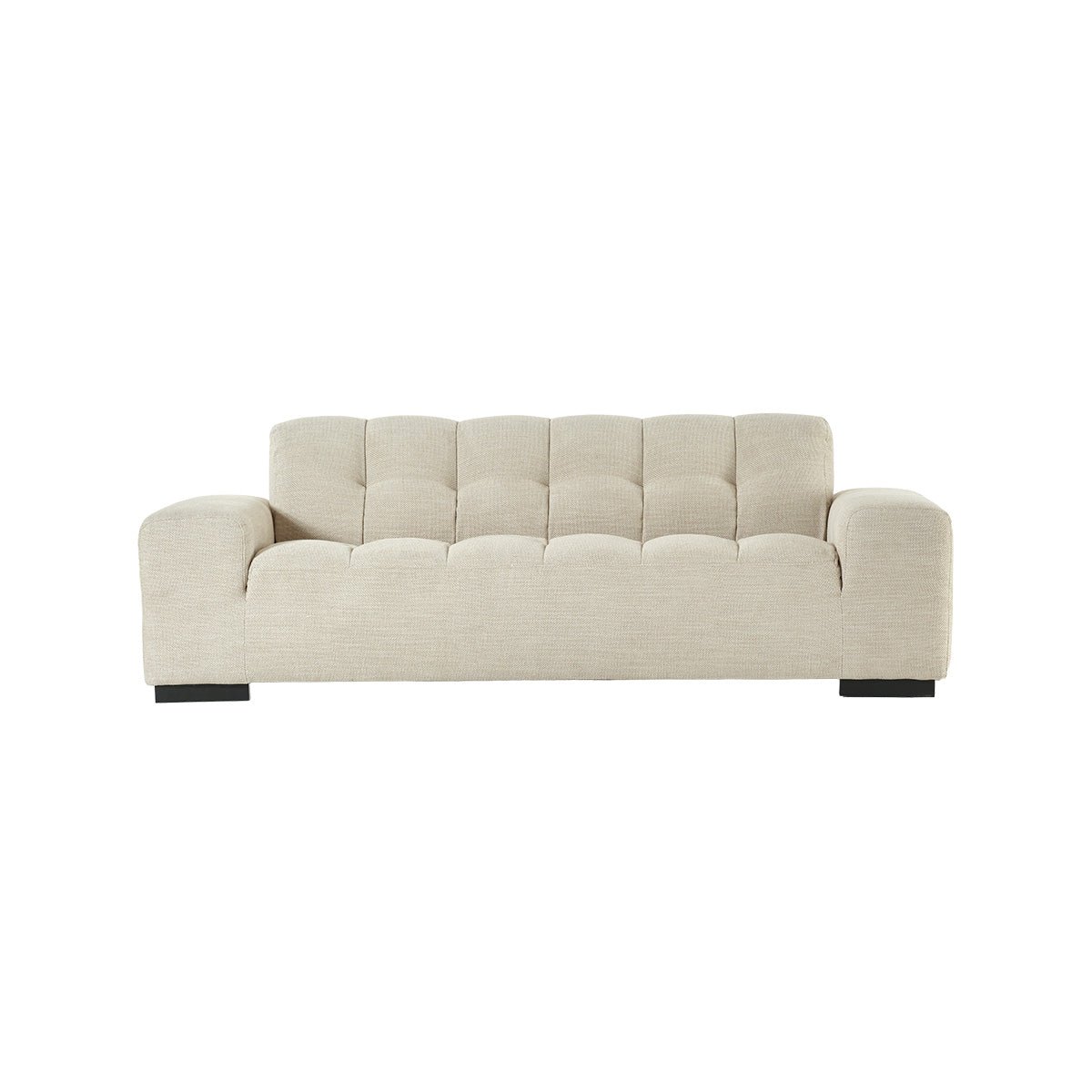Canapé droit 3 places en tissu texturé   ALPHONSE beige chiné, BERAH GETAH