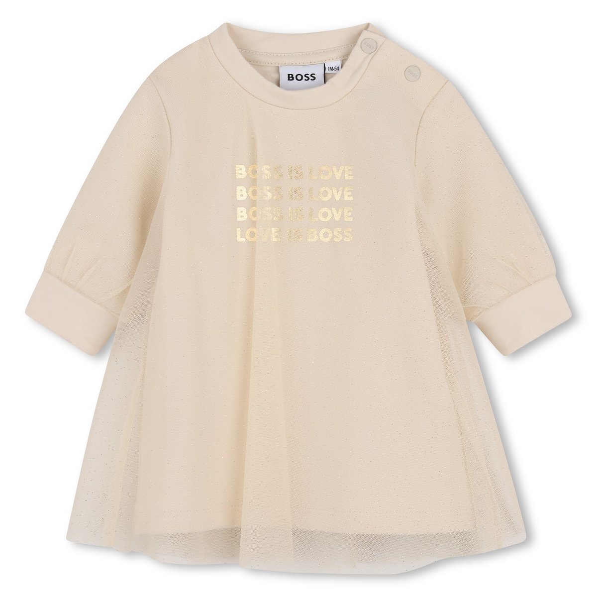 Robe manches longues new beige, BOSS KIDSWEAR