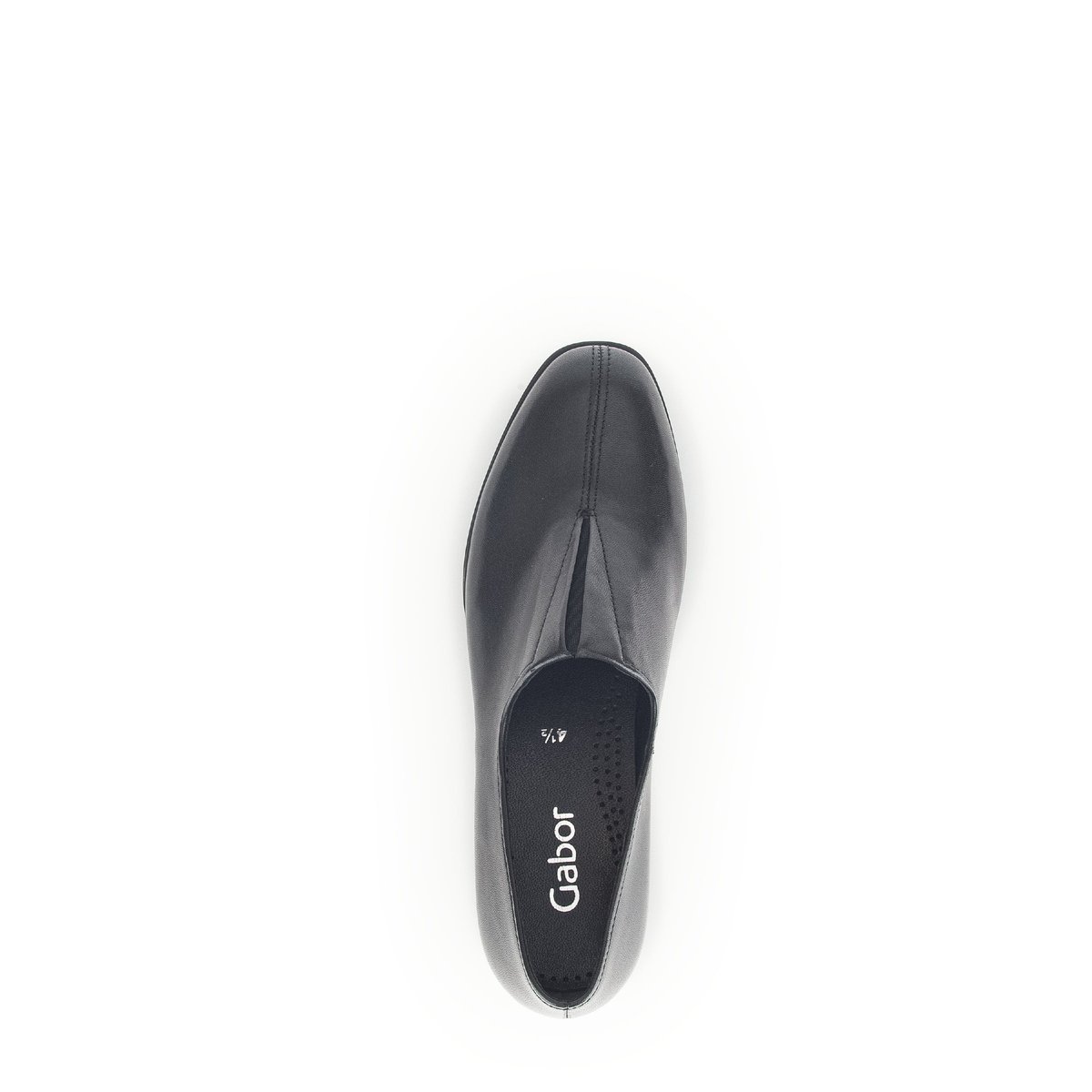 Mocassins en cuir à talon décroché block noir lisse, GABOR