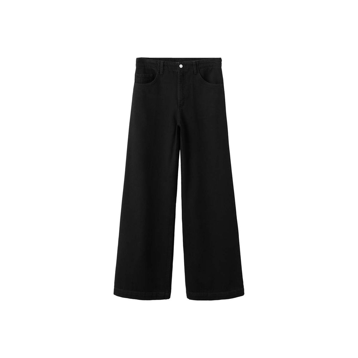 Jean large taille normale black denim, MANGO