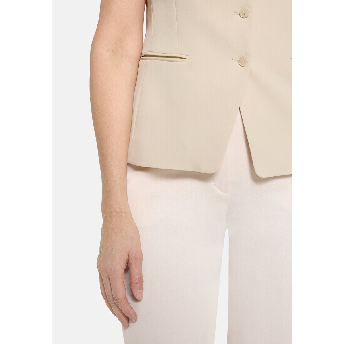 gilet long à patte de boutonnage champagne sorbet, VERA MONT