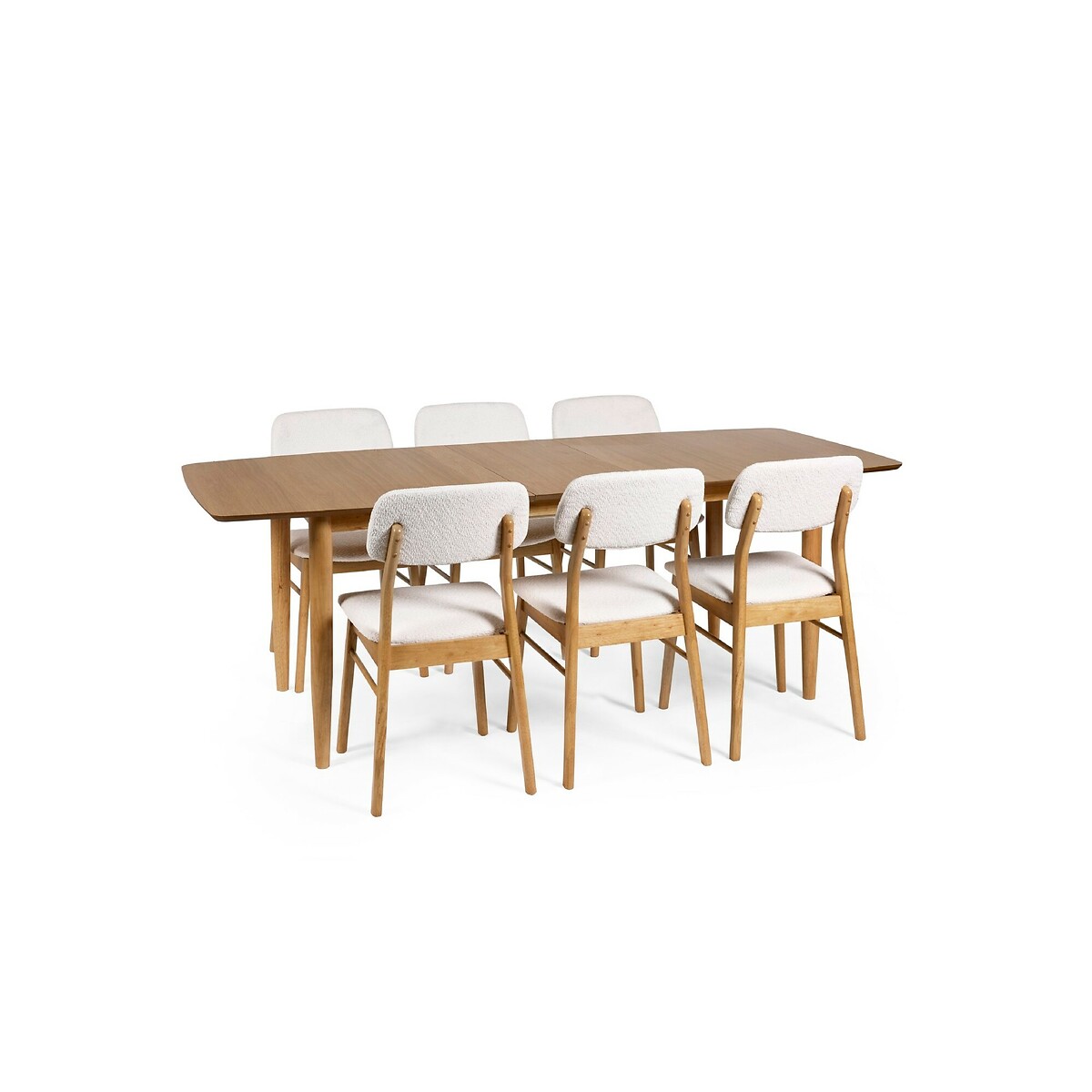 Thalía Oak & Boucle Upholstered Dining Chairs (Set of 2) wood/white, SO'HOME